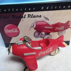Share Coca Cola Pedal Plane "Fly Refreshed" In Original Box 1997 "Actually Works